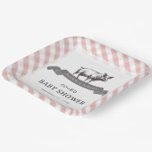 Bibs & Ribs GRILLEN Rustic Pink Gingham Kinderdusc Pappteller (Gewinkelt)