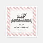 Bibs & Ribs GRILLEN Rustic Pink Gingham Kinderdusc Serviette (Vorderseite)