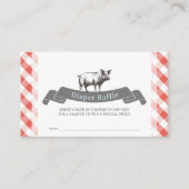 Bibs & Ribs Rot Gingham Windel Raffel Ticket Begleitkarte (Vorderseite)