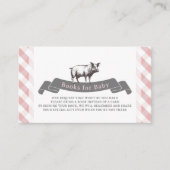 Bibs & Ribs Rustikal Pink Gingham Bücher für Baby Begleitkarte (Vorderseite)