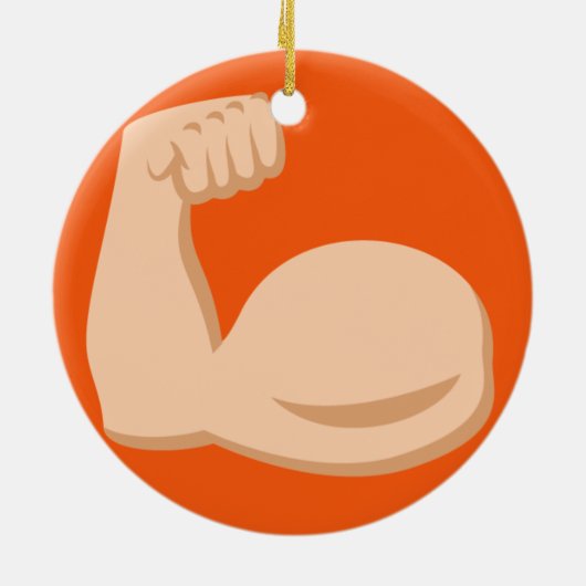 Biceps Emoji Keramik Ornament (Hinten)
