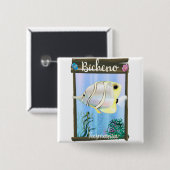 Bicheno Tasmania Vintage Reiseplakat Button (Vorne & Hinten)
