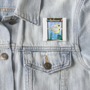 Bicheno Tasmanien Vintage-Reiseposter Button