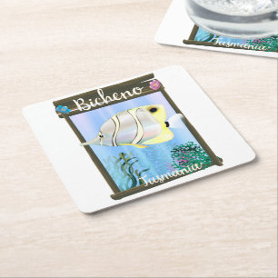 Bicheno Tasmanien Vintage-Reiseposter Rechteckiger Pappuntersetzer