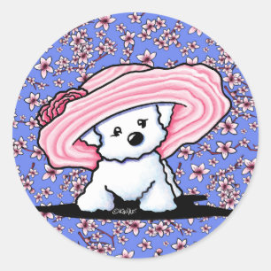 Bichon Bell auf Cherry Blossoms Sticker