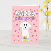 Bichon Birthday Karte (Gelbe Blume)