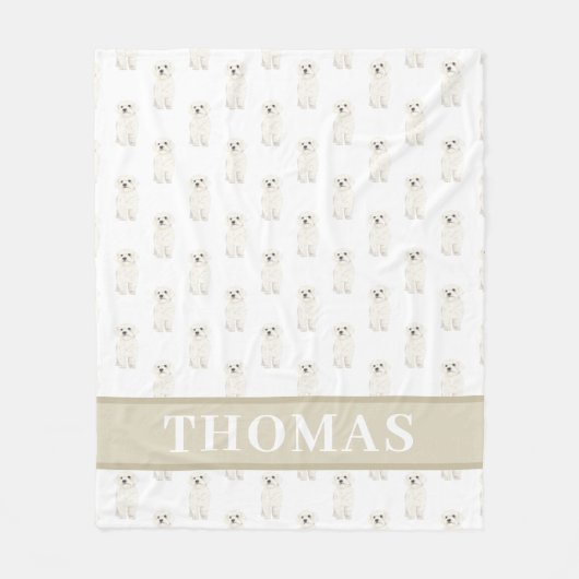 Bichon Bolognese Havanese Maltese Coton Havapoo Fleecedecke (Vorderseite)