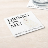 Bichon, Bolognese, Havanese, Malteser Hochzeit Rechteckiger Pappuntersetzer (angewinkelt)