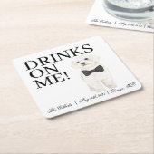 Bichon, Bolognese, Havanese, Malteser Hochzeit Rechteckiger Pappuntersetzer (angewinkelt)