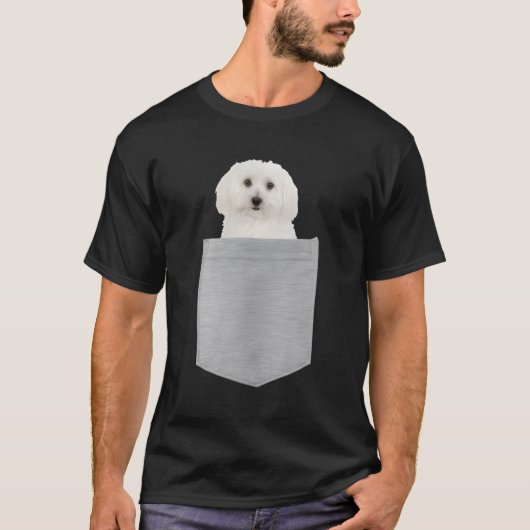 Bichon brennt in der Tasche T-Shirt (Vorderseite)