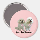 Bichon Brustkrebs Magnet (Vorderseite/Rückseite)
