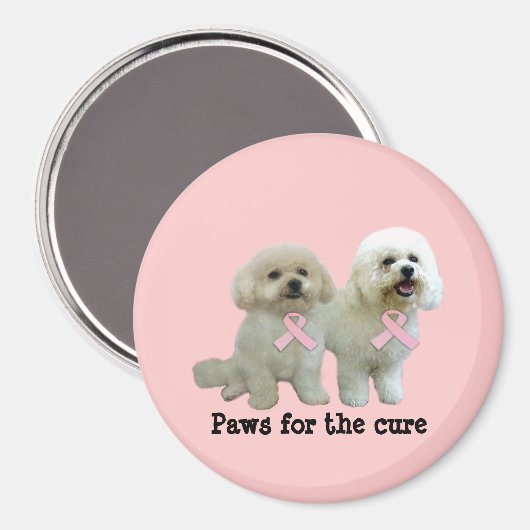 Bichon Brustkrebs Magnet (Vorderseite/Rückseite)