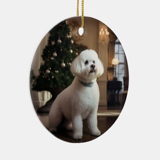 Bichon Christmas Keramik Ornament (Rechts)