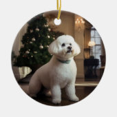 Bichon Christmas Keramik Ornament (Vorne)