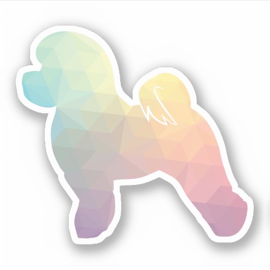 Bichon Dog Breed Geo Silhouette Pastel Aufkleber (Vorderseite)