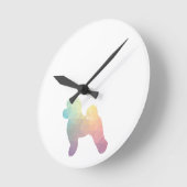Bichon Dog Breed Geo Silhouette Pastel Runde Wanduhr (Winkel)