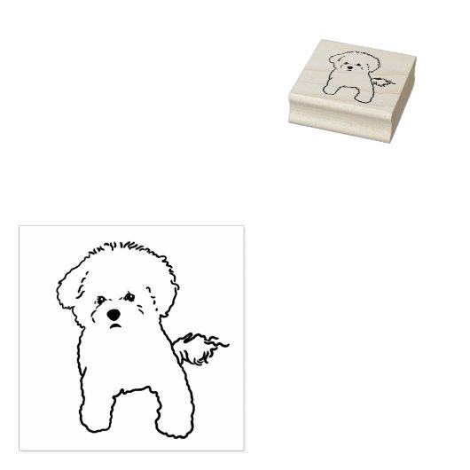 Bichon Dog Briefmarke Gummistempel (Stempel)