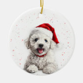 Bichon Dog Christmas Personalized Keramik Ornament (Vorne)