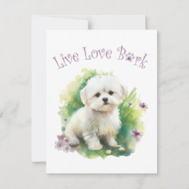 Bichon Dog Mama Floral Mitteilungskarte
