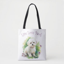 Bichon Dog Mama Floral Tasche