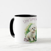 Bichon Dog Mama Floral Tasse (Vorderseite Links)