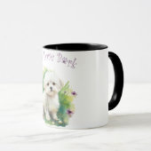 Bichon Dog Mama Floral Tasse (VorderseiteRechts)