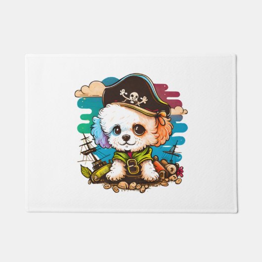 Bichon Dog Pirate Fußmatte (Vorderseite)