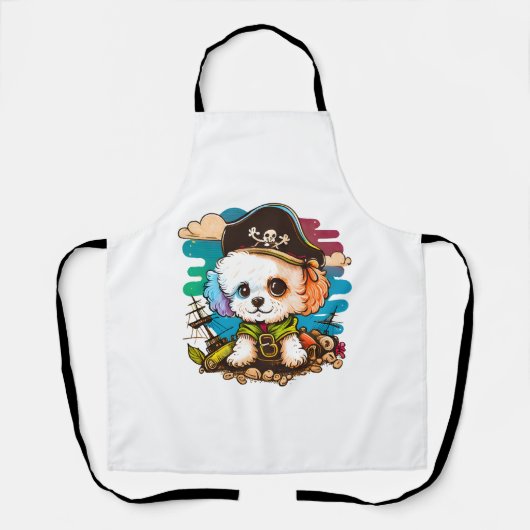 Bichon Dog Pirate Schürze (Vorderseite)