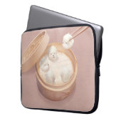 Bichon Dumplings: Cute Xiao Long Bao Dim Sum Art Laptopschutzhülle (Vorderseite Links)