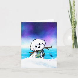 Bichon Fishing Note Card Dankeskarte