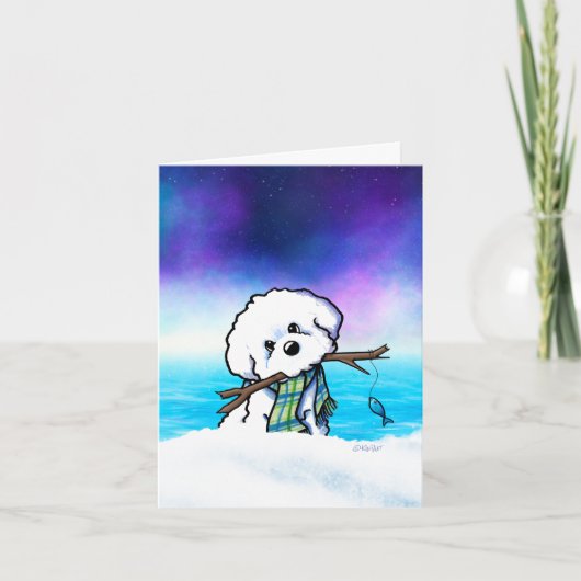 Bichon Fishing Note Card Dankeskarte (Vorderseite)
