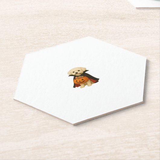 Bichon Fris � Halloween Vampire Pup mit Pumpkin Ba Untersetzer (angewinkelt)