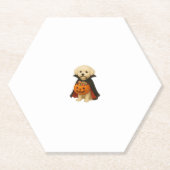 Bichon Fris � Halloween Vampire Pup mit Pumpkin Ba Untersetzer (Vorderseite)