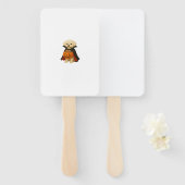 Bichon Fris� Halloween Vampire Pup with Pumpkin Ba Fächer (Vorne und Hinten)