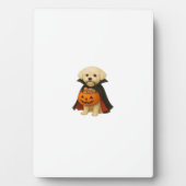 Bichon Fris� Halloween Vampire Pup with Pumpkin Ba Fotoplatte (Vorderseite)