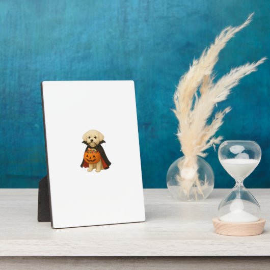 Bichon Fris� Halloween Vampire Pup with Pumpkin Ba Fotoplatte (Seite)