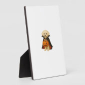 Bichon Fris� Halloween Vampire Pup with Pumpkin Ba Fotoplatte (Seite)