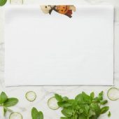 Bichon Fris� Halloween Vampire Pup with Pumpkin Ba Geschirrtuch (Gefaltet)