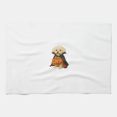 Bichon Fris� Halloween Vampire Pup with Pumpkin Ba Geschirrtuch (Horizontal)