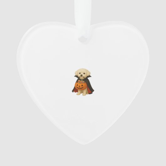 Bichon Fris� Halloween Vampire Pup with Pumpkin Ba Ornament (Vorderseite)