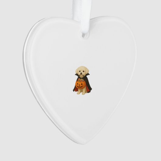 Bichon Fris� Halloween Vampire Pup with Pumpkin Ba Ornament (Vorderseite)