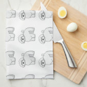 Bichon-frischer Cartoon Geschirrtuch (Viertel Falte)