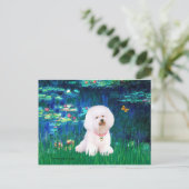 Bichon Frise 1 - Lilies #5 Postkarte (Stehend Vorderseite)