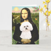 Bichon Frise 2R - Mona Lisa Karte (Gelbe Blume)
