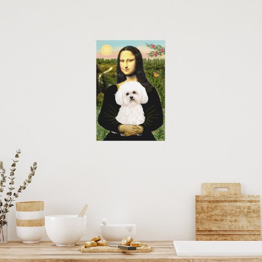 Bichon Frise 2R - Mona Lisa Poster (Küche)