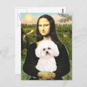 Bichon Frise 2R - Mona Lisa Postkarte (Vorne/Hinten)