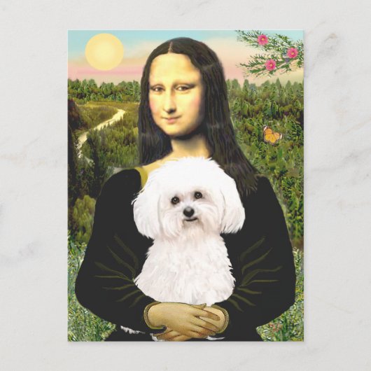 Bichon Frise 2R - Mona Lisa Postkarte (Vorderseite)