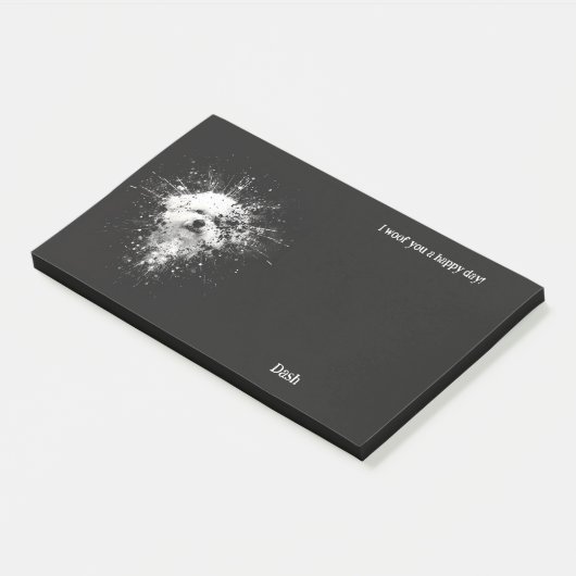 Bichon Frise Abstrakt Art Dog Name Post-it Klebezettel (angewinkelt)