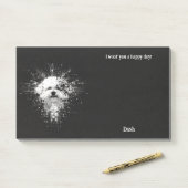 Bichon Frise Abstrakt Art Dog Name Post-it Klebezettel (Auf Schreibtisch)