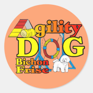 Bichon Frise Agility Geschenke Runder Aufkleber